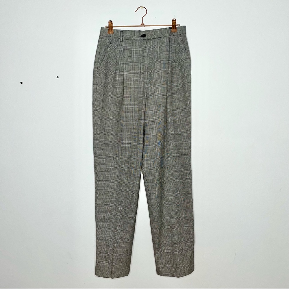 High Waist Pleated Wool Pants